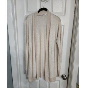 Textured Longline Open-Front Cardigan Sweater TALL